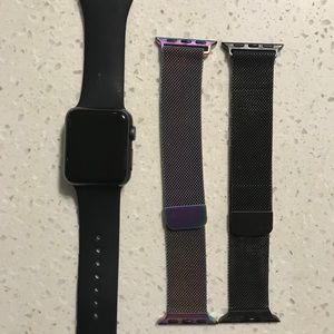 Apple Watch Series 1 and two bands